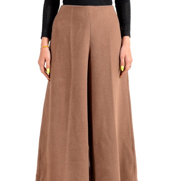 Maison Martin Margiela Pants - Maison Margiela Women's Beige Alpaca Wool Wide Leg Pants US S IT 40